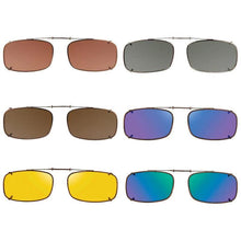 Load image into Gallery viewer, 6 Deep Rectangle, Shade Control Polarized, Clip On Sunglasses - Opsales, Inc
