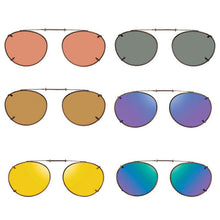 Load image into Gallery viewer, 6 Oval SolarClips Polarized Clip On Sunglasses - Opsales, Inc
