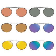 Load image into Gallery viewer, 6 Oval SolarClips Polarized Clip On Sunglasses - Opsales, Inc
