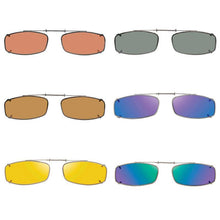 Load image into Gallery viewer, 6 Slim Rectangle SolarClips Polarized Clip On Sunglasses. - Opsales, Inc
