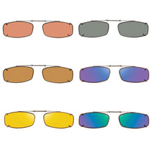 Load image into Gallery viewer, 6 Slim Rectangle Shade Control Polarized Clip On Sunglasses. - Opsales, Inc
