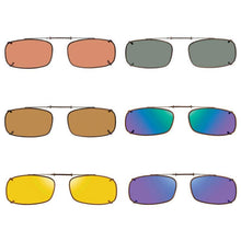 Load image into Gallery viewer, 6 Tru Rectangle SolarClips Polarized Clip On Sunglasses - Opsales, Inc
