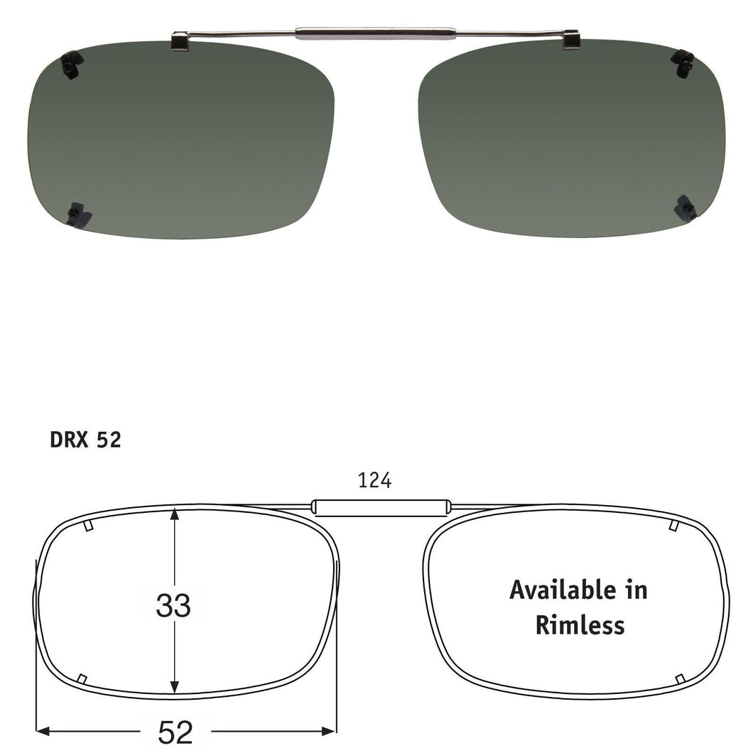 Deep Rectangle | Shade Control Rimless Clip-On Sunglasses - Opsales, Inc