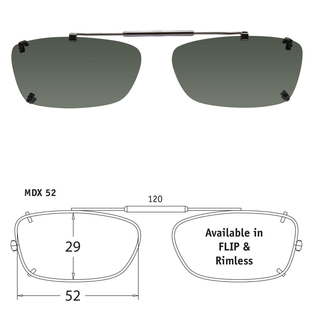 Mad Rectangle | Rimless Clip-On Sunglasses - Opsales, Inc