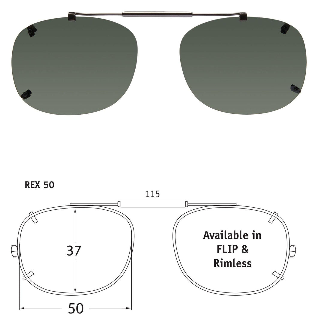 Rectangle | Shade Control Rimless Clip-On Sunglasses - Opsales, Inc