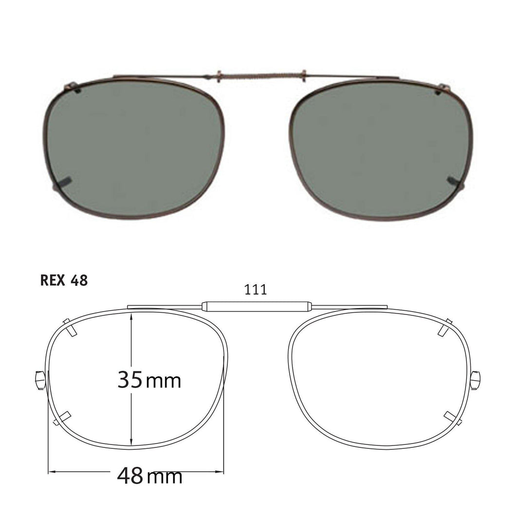 Rectangle Style SolarClips Polarized Clip-On Sunglasses - Opsales, Inc
