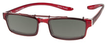 Load image into Gallery viewer, Polarized clip on sunglasses, including readers with red frames. Case included by CouCou
